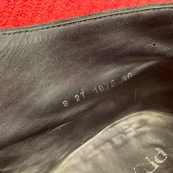 Prada Mens Buckle Boots Black Leather Mid Calf Round Toe Made In Italy - Picture 15 of 16